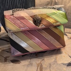 Kurt Geiger 'The KENSINGTION' Multi-Color Leather Stripe Convertible Crossbody